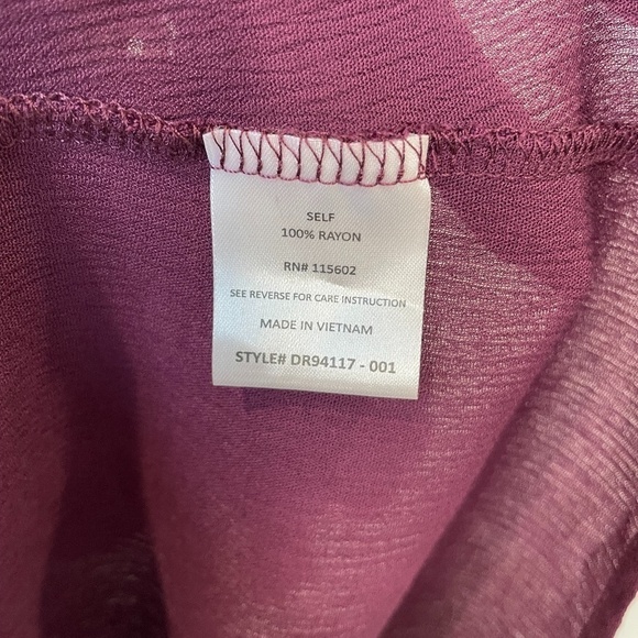 Lush Purple V-Neck Open Back Lightweight Blouse Plus Size - Picture 6 of 6